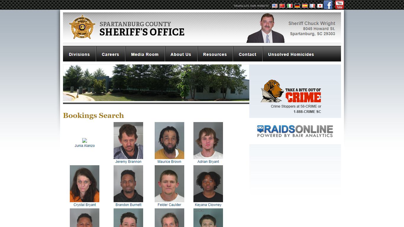 Bookings Search : Spartanburg Sheriff